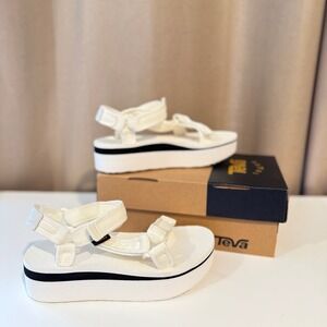 Teva Flatform Universal Mesh Print Sandals Bright White 1102451 Womens 7 NEW